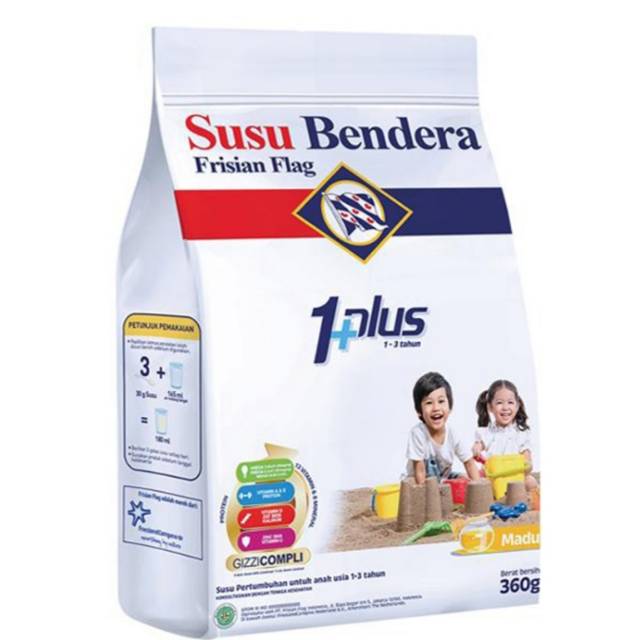 SUSU BENDERA FRISIAN FLAG 1+PLUS MADU USIA 1-3 TAHUN 360g