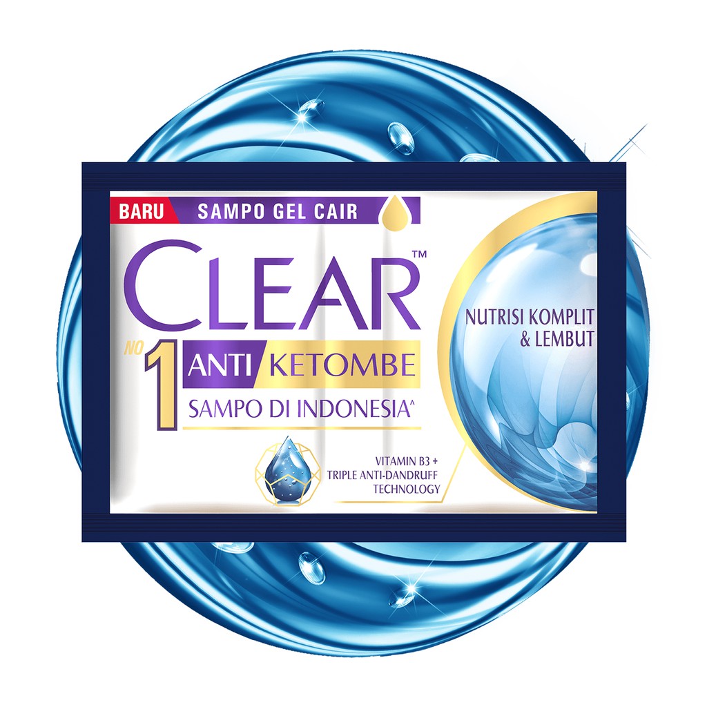 Clear Shampoo Sachet Unisx 9 ml