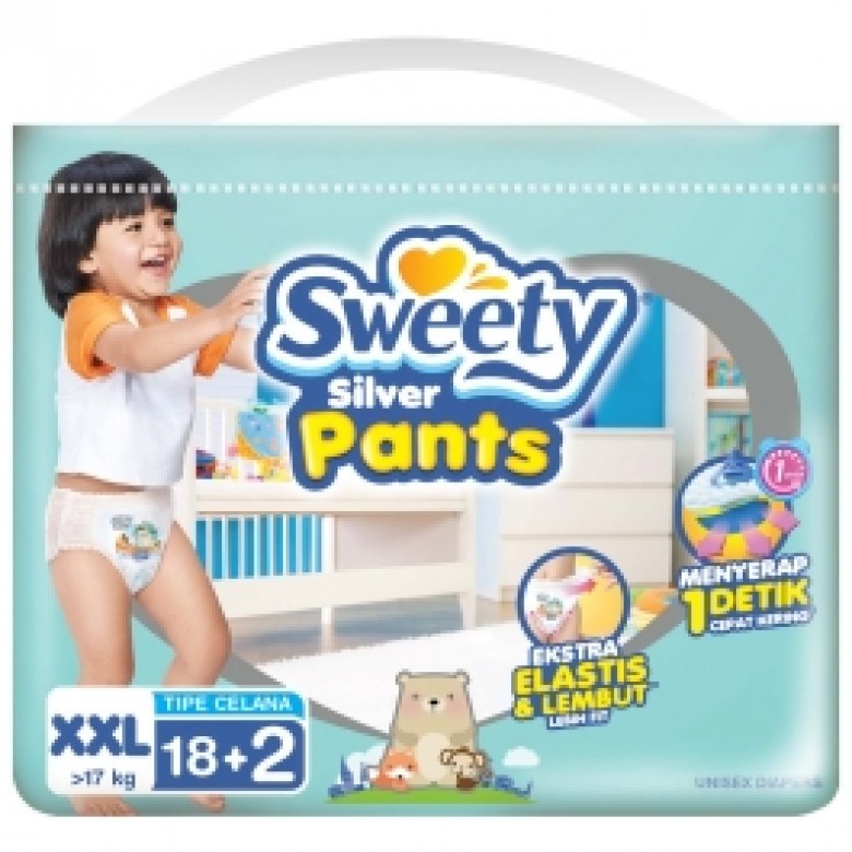 Sweety Popok Bayi Silver Pants Size XXL 18+2S