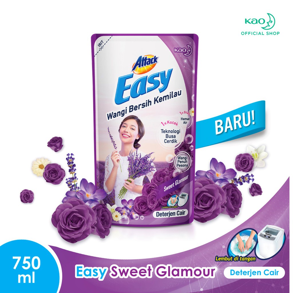 Attack Easy Deterjen Cair Sweet Glamour 750ml	