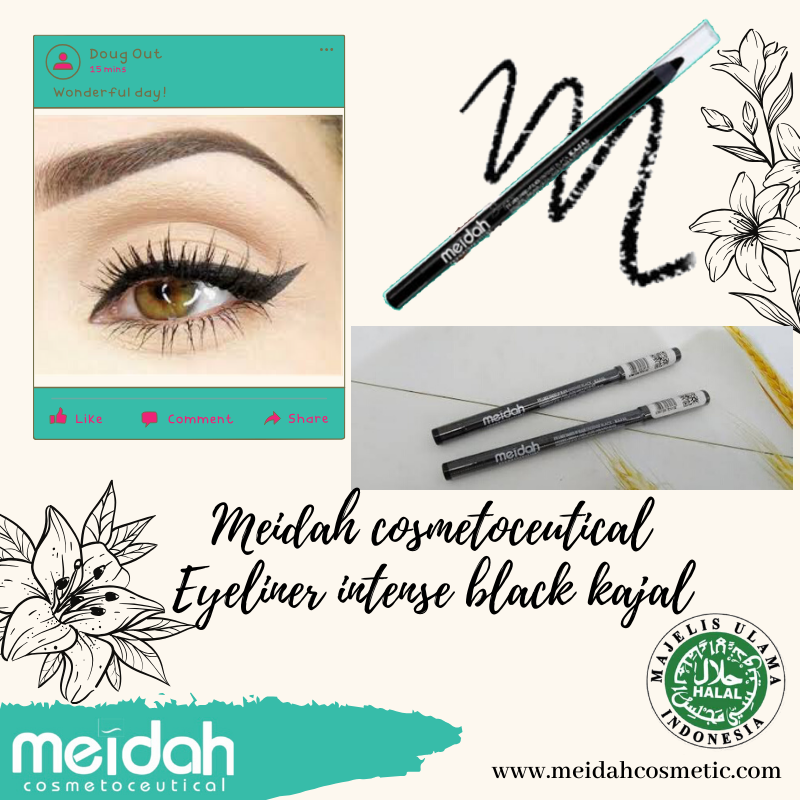 Meidah Eyeliner Shades Of Black Intense Black - Kajal
