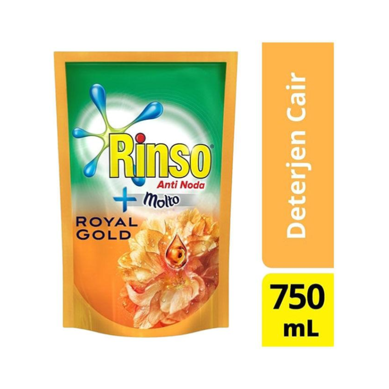 Rinso Molto Royal Gold Liquid Detergent Pouch 750 ml