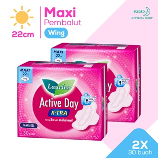 Laurier Pembalut Wanita Active Day X-TRA Wing 22cm isi 30pcs